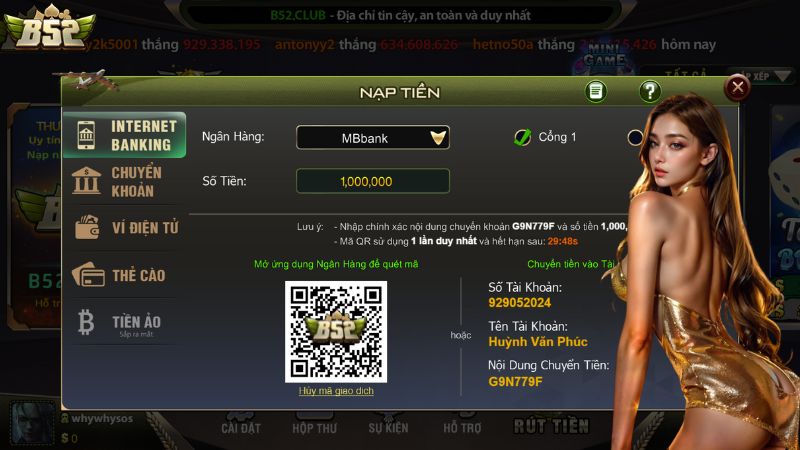 Tổng quan về hình thức nạp tiền B52 Club Tổng quan về hình thức nạp tiền B52 Club